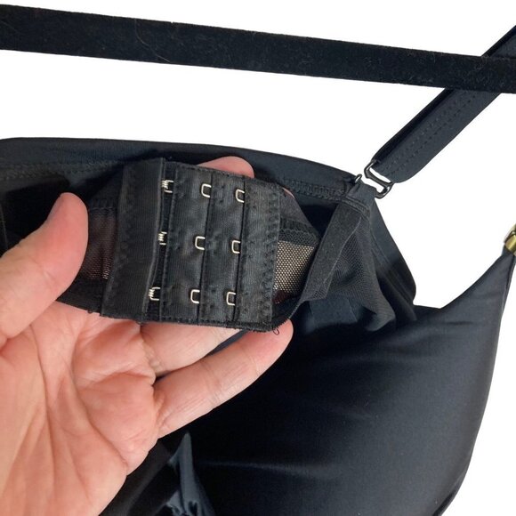 Cacique Swim Balconette Bathing Top Black 42DD Full Bra Adjustable Tankini - Picture 6 of 8